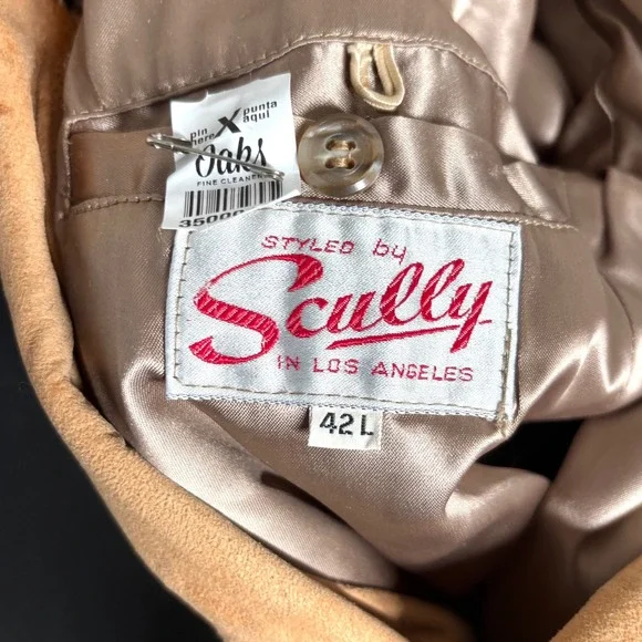 VTG Scully Jacket Mens 42L Soft Leather Suede Western Cowboy Rancher Two Button - Picture 3 of 12